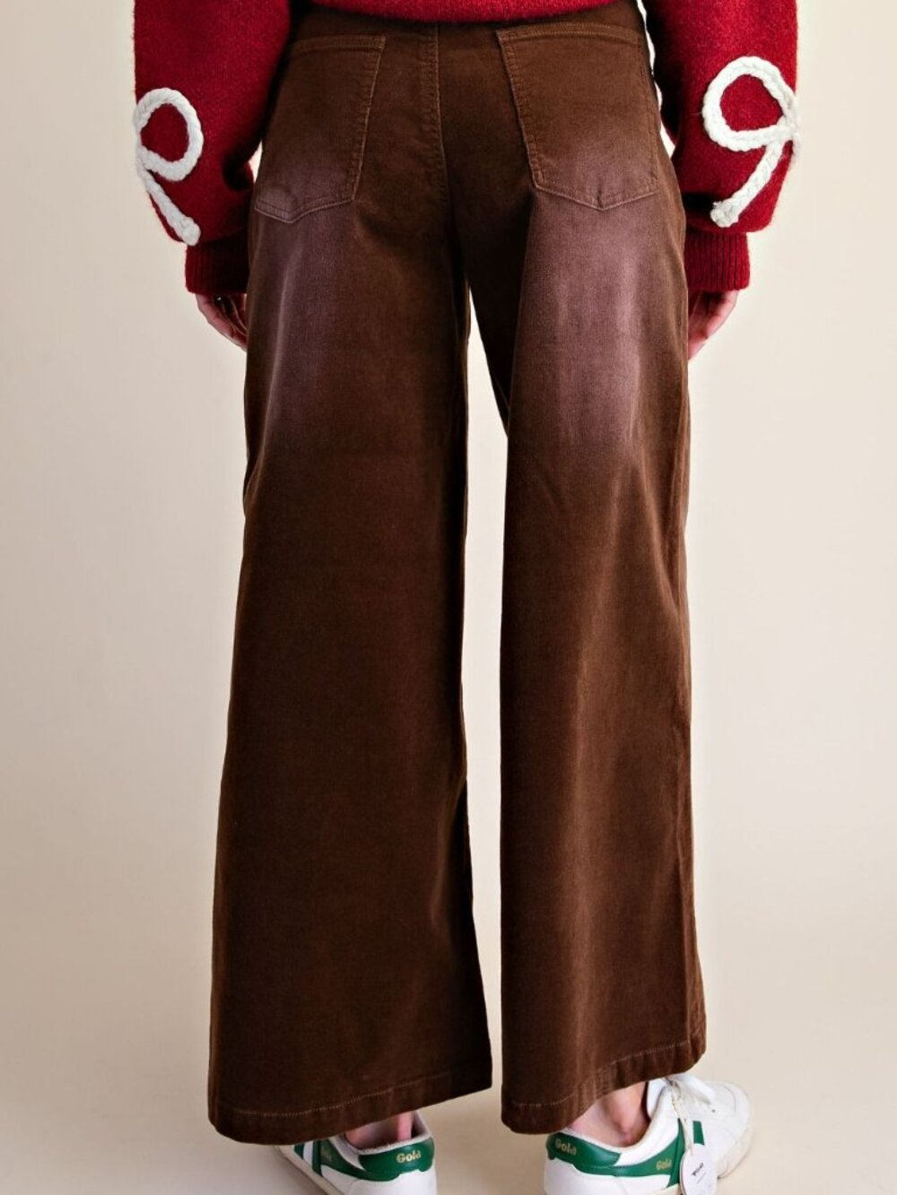 EASEL ENZYME WASHED STRETCH CORDUROY PANTS 97% COTTON 3% SPANDEX - Picture 3 of 3
